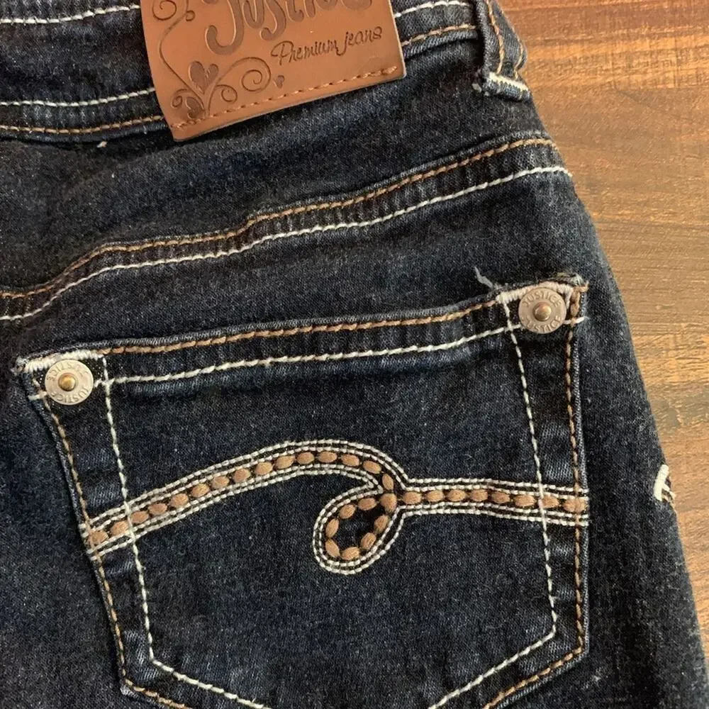 JUSTICE Girl’s Simply Low Dark Wash Skinny Jeans / Size: 6 Slim